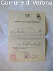 Attestato del titolo di Infermiera conferito dal Ministero dell'Interno a C