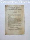 Avviso circa lo spettacolo della caccia al toro in Arena del 16 Giugno 1805