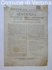 Sentenza della Commissione Militare Straordinaria contro i colpevoli della 