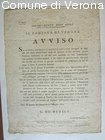 Avviso del podestà di Verona circa l'arrivo in città dell'Arciduca Giovanni