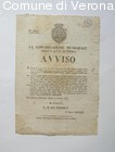 Avviso della Congregazione Municipale circa la scelta di Verona come sede p