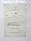 Avviso del Podestà di Verona circa il ritardo dell'arrivo dell'Imperatore