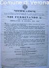 Notificazione di Ferdinando I riguardo la libertà di stampa e la soppressio
