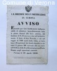 Avviso della Direzione delle Fortificazioni in Verona circa l'abbattimento 