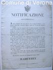 Notificazione di Radetzky a tutti i comuni in riva al Lago di Garda circa l