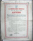 Avviso della Congregazione Municipale di Verona circa i festeggiamenti per 
