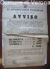Avviso della Congregazione Municipale di Verona circa una tombola in arena 