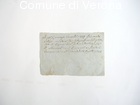 Biglietto indirizzato al Sig. Francesco Monga: Riccardo Lotze dona allo scr