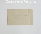 Biglietto da visita del Cav. E. Giovannetti, Maggiore d'Artiglieria
