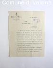 Epistola di saluto del sindaco di Verona a Cesare Zoppi
