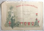 Conferimento alla Societ&agrave; Reduci Garibaldini di Verona da parte di quella d