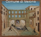 Uomo che cade da un carro